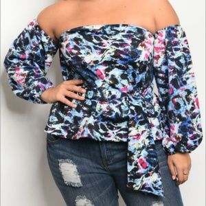 Off Shoulder Multi Color Blouse